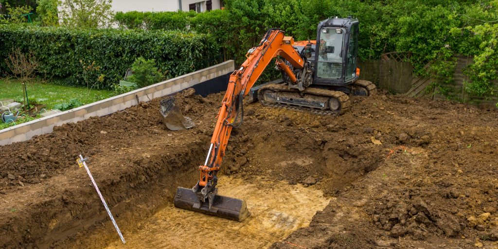 trou pour la piscine