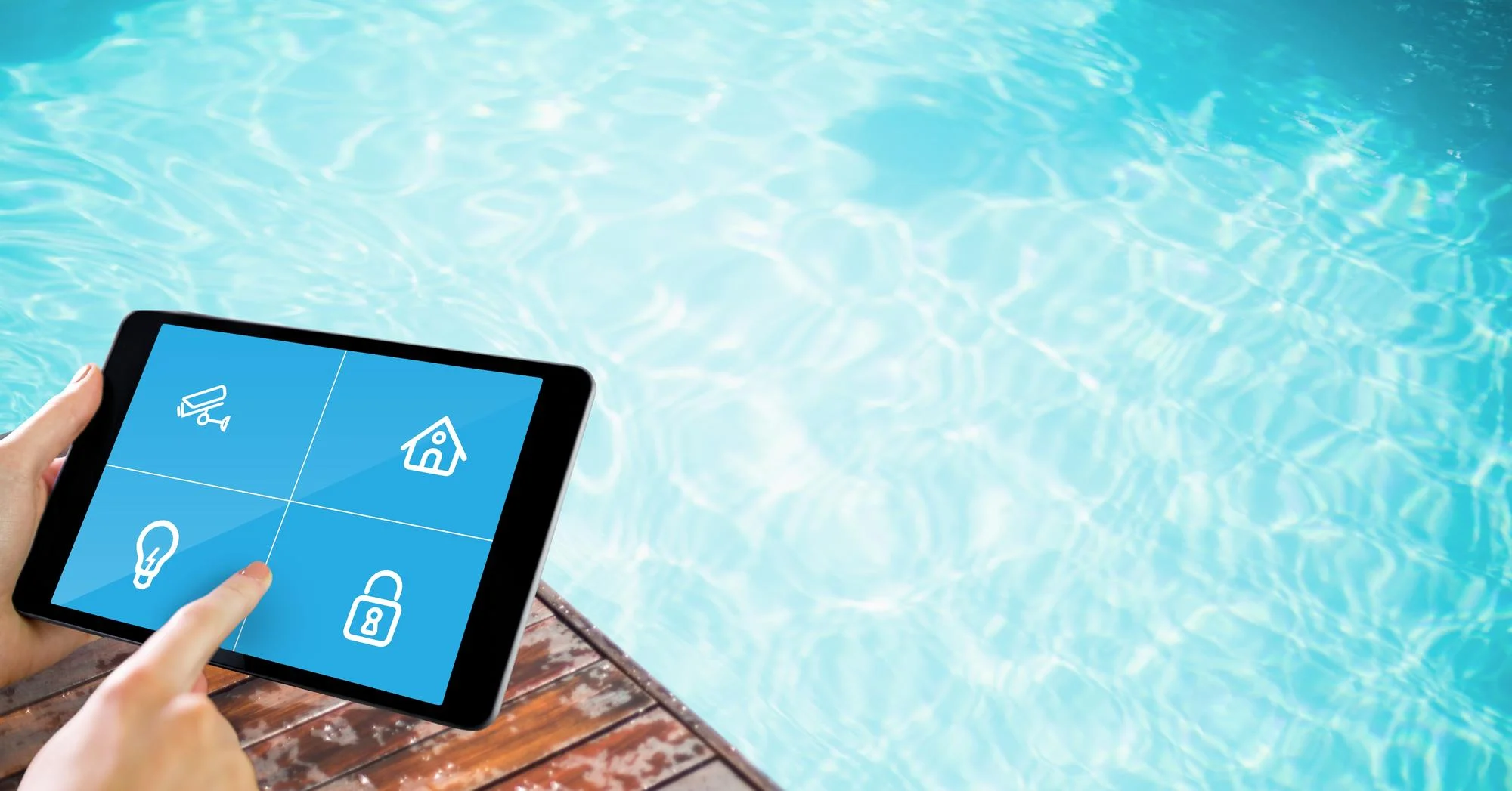 Hand controlling pool automation systems through a tablet interface